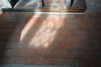 Brick floor in the south aisle March 2014